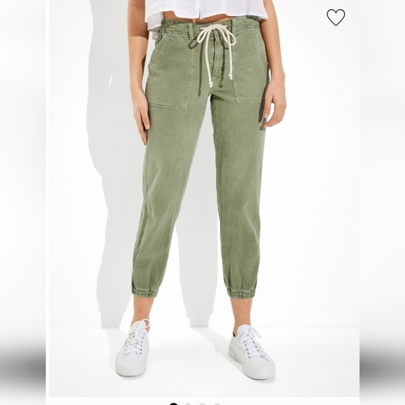 American Eagle Outfitters Pants - AMERICAN EAGLE GREEN STRETCH TOMGIRL UTILITY JOGGER PANTS WOMEN SIZE 6